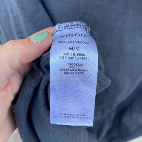 VINCE Classic Slub Polo Shirt Gray Size Medium - Picture 6 of 7